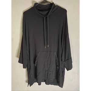 Donna Karan Sleepwear Black Cowl Neck Soft Sleep Shirt Women's Size L/XL